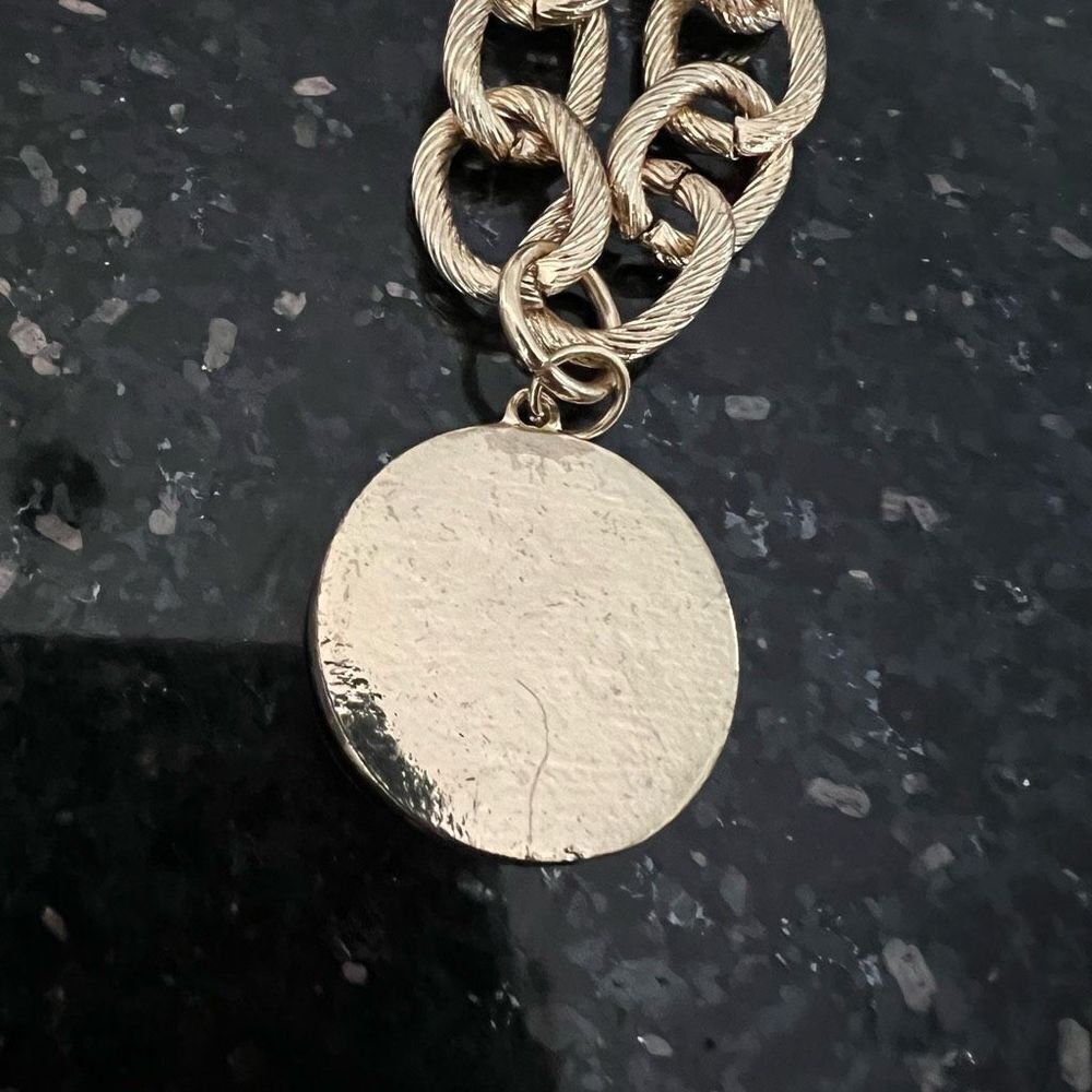Gold tone chain with green enamel anchor pendant necklace - Picture 9 of 11